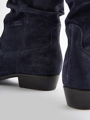 Navy Standard/Wide Fit Forever Comfort® Suede Slouch Ankle Boots - Image 4 of 5