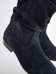 Navy Standard/Wide Fit Forever Comfort® Suede Slouch Ankle Boots - Image 5 of 5