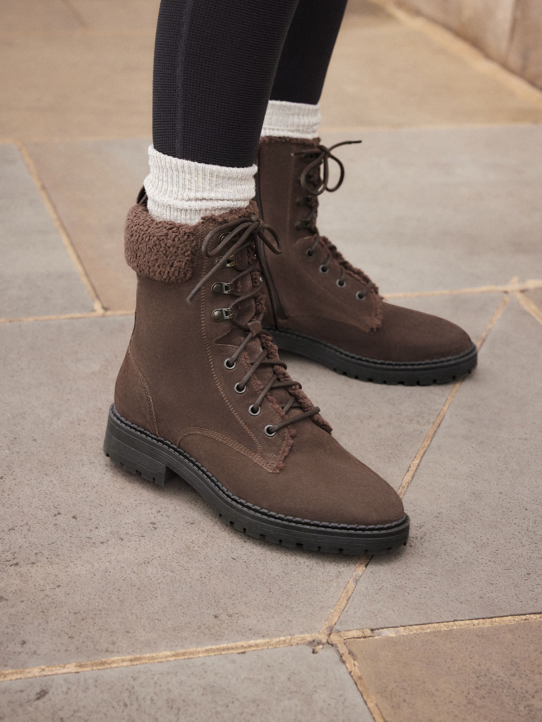 Womens suede lace up booties sale