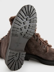 Chocolate Brown Standard/Wide Fit Forever Comfort® Leather Lace-Up Boots - Image 10 of 10