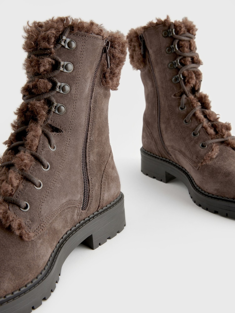 بني - بوت جلد برباط من Forever Comfort® - Image 8 of 10
