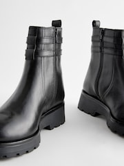 Black Forever Comfort® Chelsea Buckle Leather Ankle Boots - Image 6 of 7