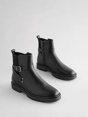Black Standard/Wide Fit Forever Comfort® Chelsea Buckle Ankle Boots - Image 5 of 9
