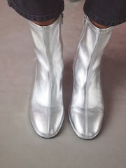 Silver Standard/Wide Fit Forever Comfort® Skinny Heel Ankle Sock Boots - Image 3 of 9