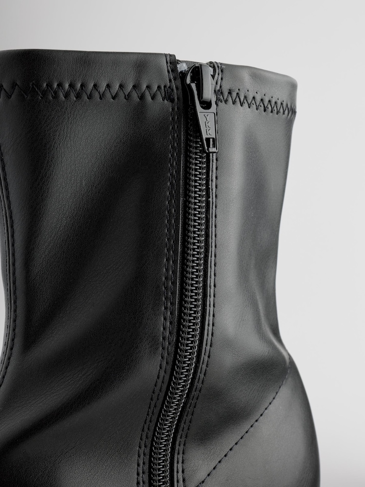 Black Standard/Wide Fit Forever Comfort® Skinny Heel Ankle Sock Boots - Image 8 of 8