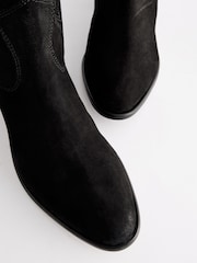 Black Forever Comfort® Suede Stitched Cowboy Knee High Boots - Image 7 of 10