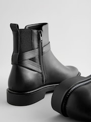 Black Extra Wide Fit Forever Comfort® Chelsea Buckle Ankle Boots - Image 8 of 9
