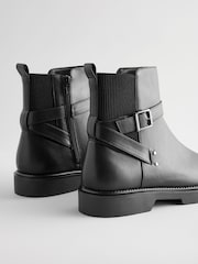 Black Extra Wide Fit Forever Comfort® Chelsea Buckle Ankle Boots - Image 9 of 9