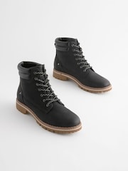 Black Extra Wide Fit Forever Comfort® Casual Lace-Up Ankle Boots - Image 3 of 7