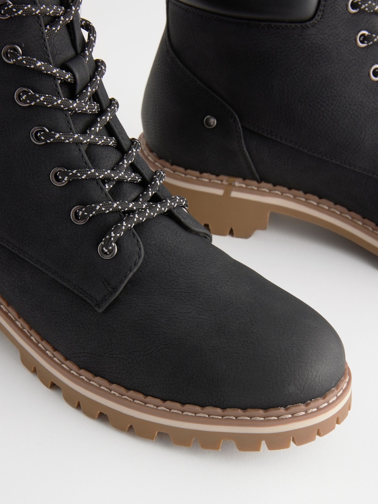 Black Extra Wide Fit Forever Comfort® Casual Lace-Up Ankle Boots - Image 7 of 7