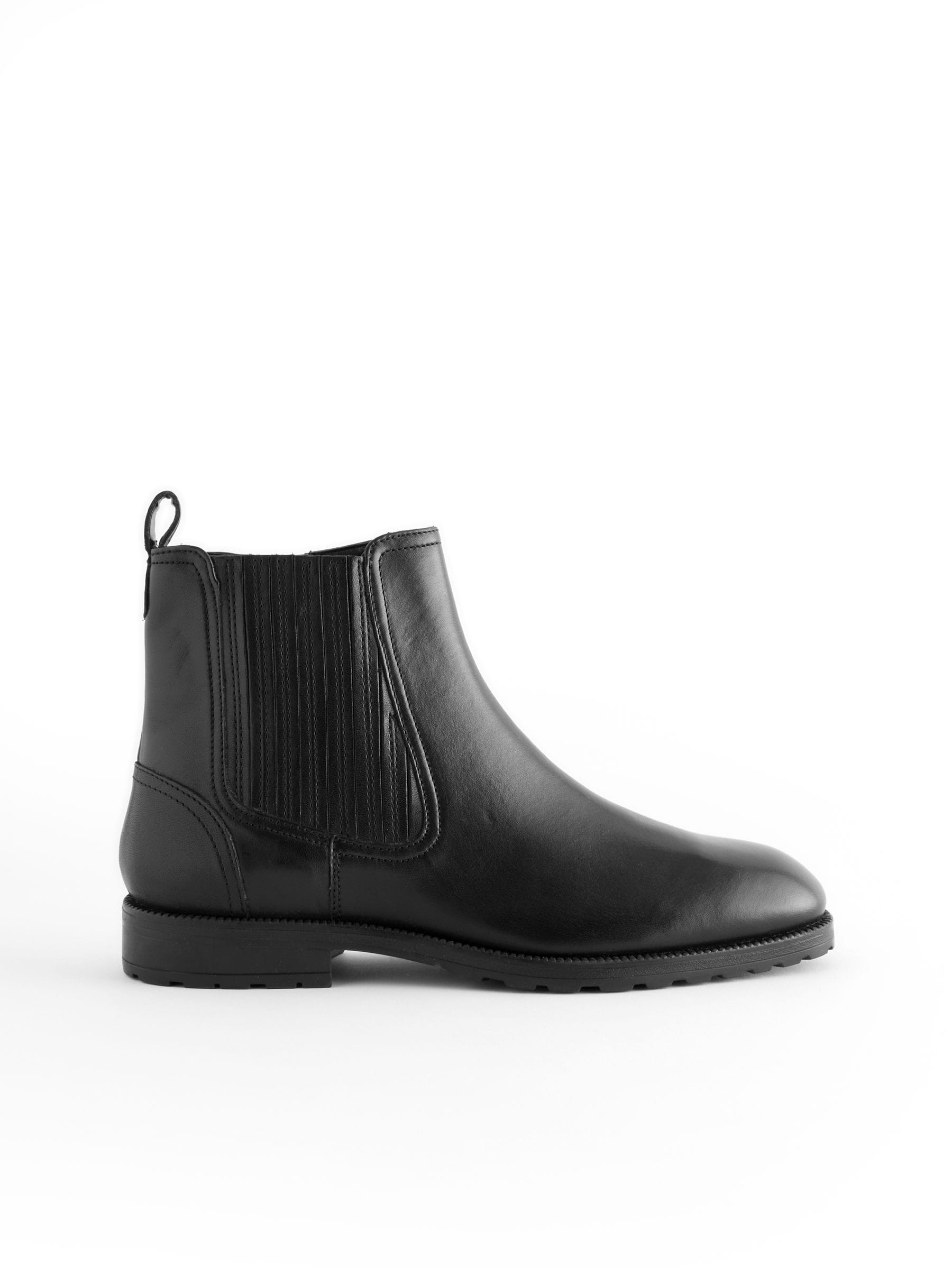 Black Extra Wide Fit Forever Comfort Leather Chelsea Ankle Boots