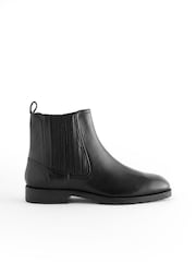 Black Extra Wide Fit Forever Comfort® Leather Chelsea Ankle Boots - Image 2 of 6