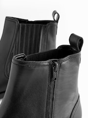 Black Extra Wide Fit Forever Comfort® Leather Chelsea Ankle Boots - Image 4 of 6