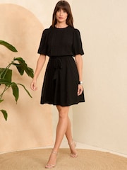 Love & Roses Мини-платья Puff SLeeve Dobby - Изображение 3 из 4