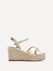 Linzi Gold Vision Crossover Rope Detail Wedges - Image 2 of 5