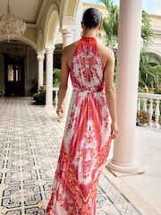 V&A | Love & Roses White Floral Printed Halterneck Maxi dress - Image 3 of 4