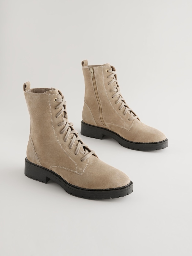 Neutral Standard/Wide Fit Forever Comfort® Leather Lace-Up Boots - Image 5 of 8