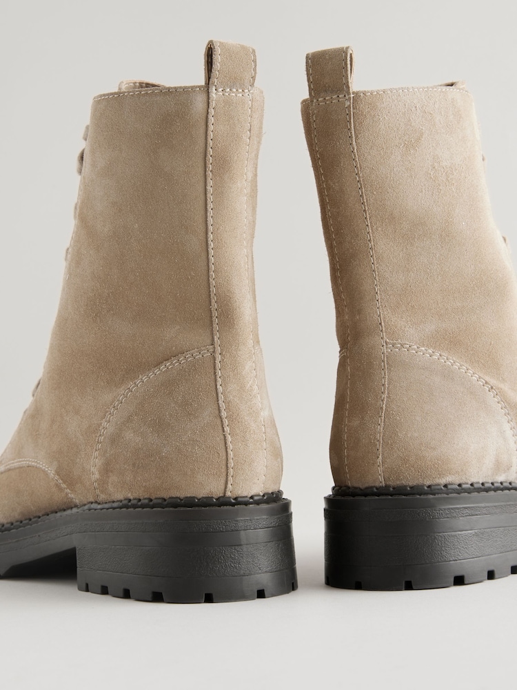 Neutral Standard/Wide Fit Forever Comfort® Leather Lace-Up Boots - Image 7 of 8