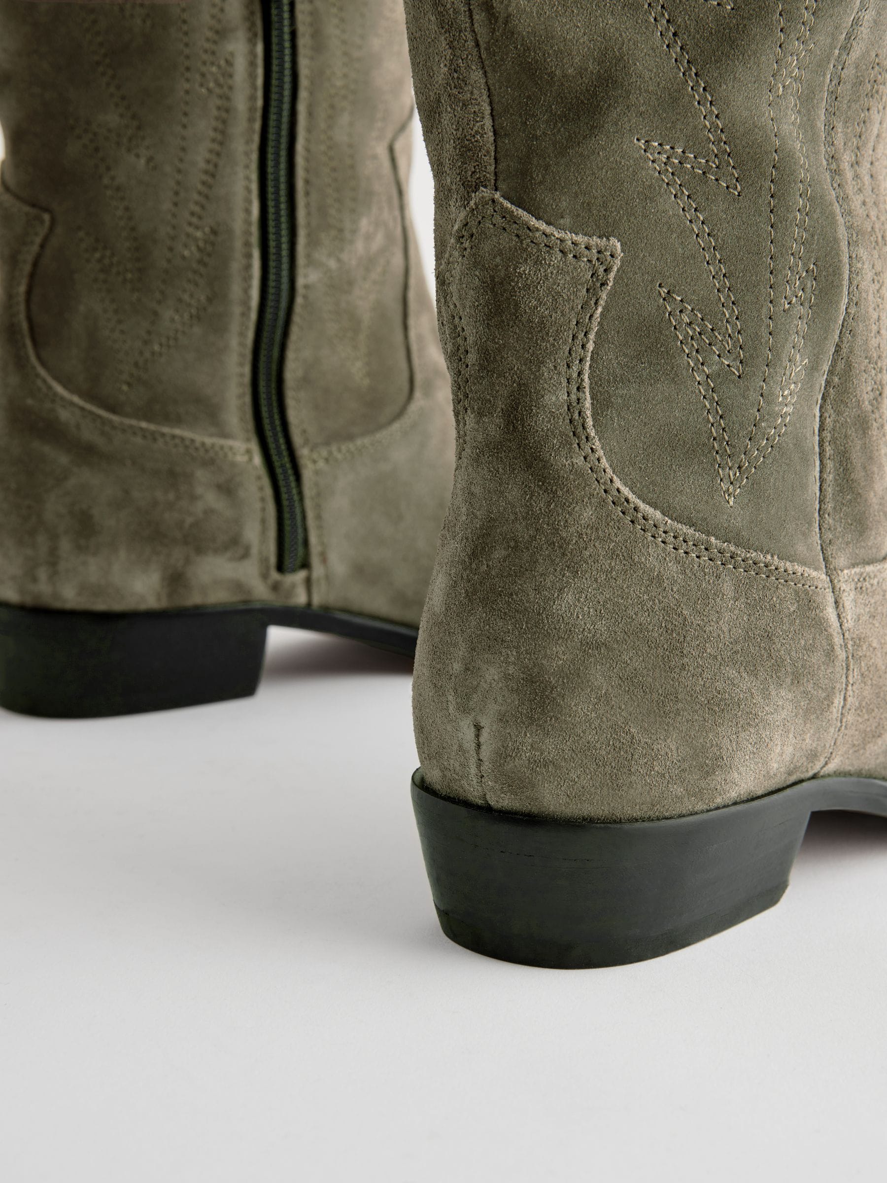  特価ブログのポータルサイト Green Khaki Buy Forever Knee Cowboy Stitched Suede Comfort® ブランデー