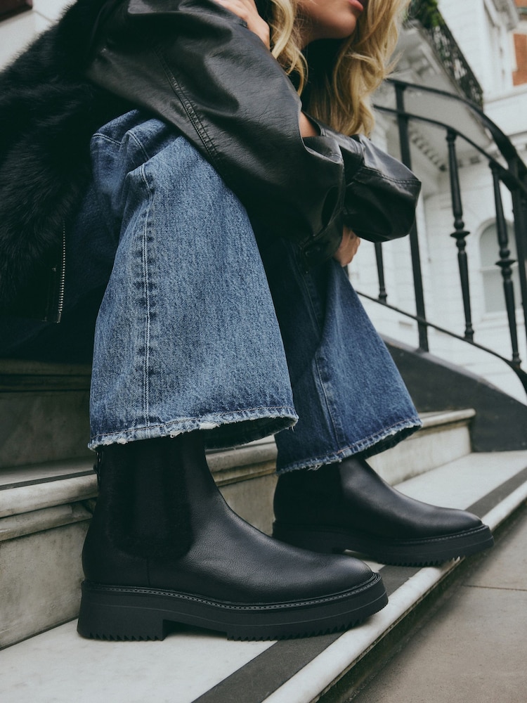 Cuff Chelsea Boots With Jeans Buy Black Standard/Wide Fit Forever - Main Image