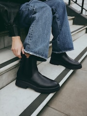 Black Standard/Wide Fit Forever Comfort® Faux Fur Lined Chelsea Ankle Boots - Image 4 of 9