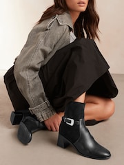 Black Forever Comfort® Buckle Ankle Boots - Image 3 of 8