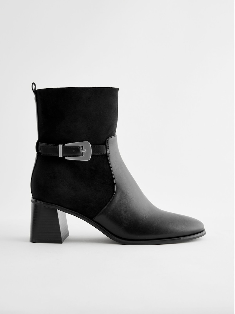 Black Forever Comfort® Buckle Ankle Boots - Image 5 of 8