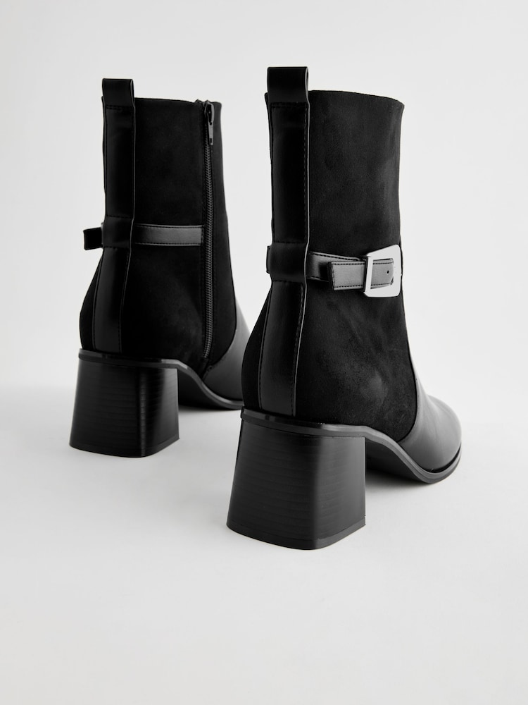 Black Forever Comfort® Buckle Ankle Boots - Image 7 of 8