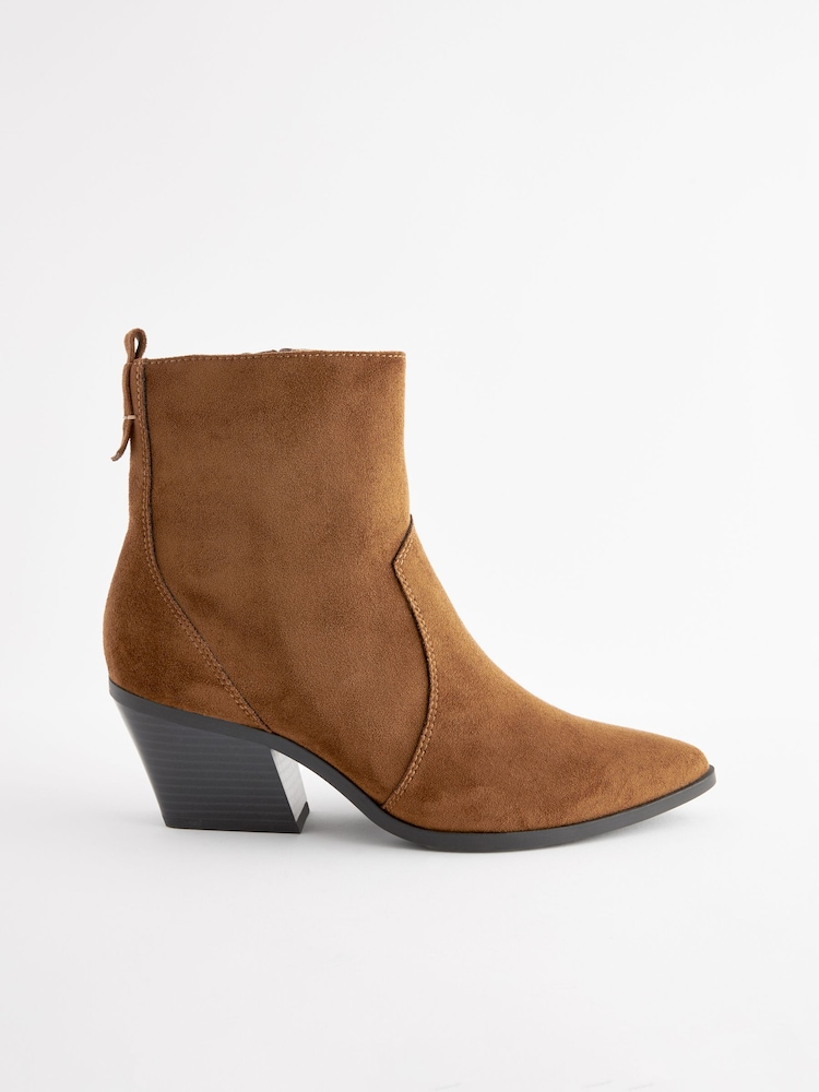 Tan Brown Extra Wide Fit Forever Comfort® Cowboy Ankle Boots - Image 2 of 5