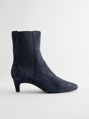 Navy Suede Extra Wide Fit Forever Comfort® Chisel Toe Chelsea Ankle Boots - Image 4 of 7