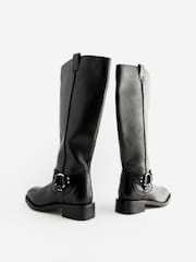 Black Forever Comfort® Gaucho Biker Knee Suede High Boots - Image 9 of 11