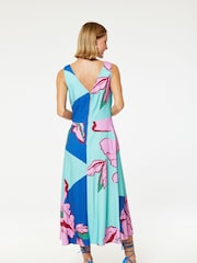 Closet London Blue Cowl Neck Aline Dress - Image 3 of 3