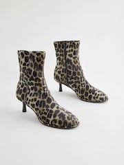 Leopard Extra Wide Fit Forever Comfort® Skinny Heel Ankle Sock Boots - Image 1 of 5