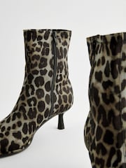 Leopard Extra Wide Fit Forever Comfort® Skinny Heel Ankle Sock Boots - Image 5 of 5