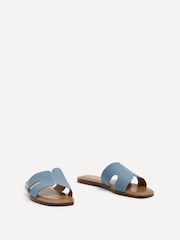 Linzi Blue Petra Flat Sliders With Open Loop Detailing - Image 3 of 5