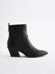 Black Tumbled Extra Wide Fit Forever Comfort® Cowboy Ankle Boots - Image 3 of 7