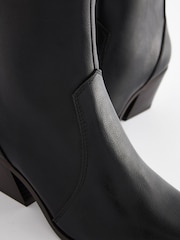 Black Tumbled Extra Wide Fit Forever Comfort® Cowboy Ankle Boots - Image 4 of 7