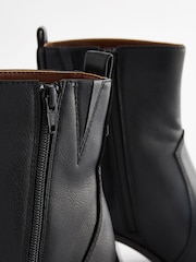 Black Tumbled Extra Wide Fit Forever Comfort® Cowboy Ankle Boots - Image 6 of 7