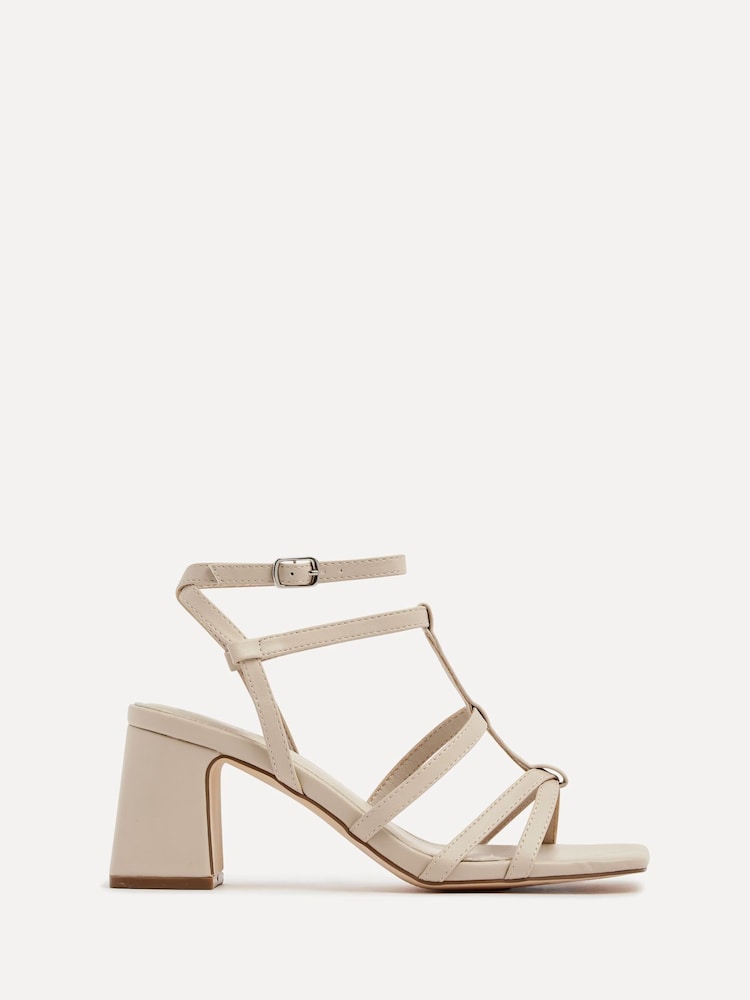 Linzi Nude Velma Gladiator Style Block Heel Sandals - Image 2 of 5