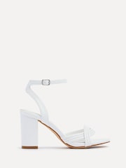 Linzi White Regina Block Heeled Sandals With Intertwined Front Straps - Image 2 of 5