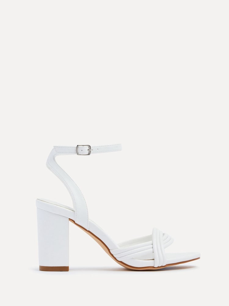 Linzi White Regina Block Heeled Sandals With Intertwined Front Straps - Image 2 of 5