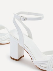 Linzi White Regina Block Heeled Sandals With Intertwined Front Straps - Image 4 of 5