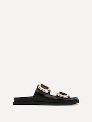 Linzi Black Denver Double Buckle Sliders - Image 3 of 5