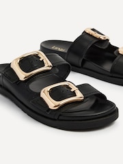Linzi Black Denver Double Buckle Sliders - Image 5 of 5