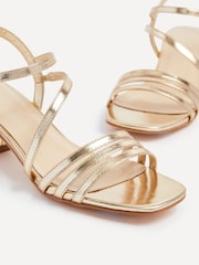 Linzi Gold Afia Strappy Block Heel Sandals - Image 4 of 5