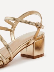 Linzi Gold Afia Strappy Block Heel Sandals - Image 5 of 5