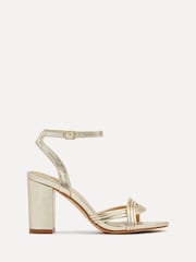 Linzi Gold Regina Block Heeled Sandals With Intertwined Front Straps - Image 2 of 5