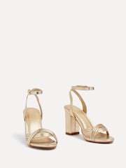 Linzi Gold Regina Block Heeled Sandals With Intertwined Front Straps - Image 3 of 5