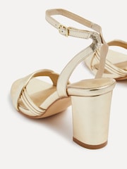 Linzi Gold Regina Block Heeled Sandals With Intertwined Front Straps - Image 4 of 5