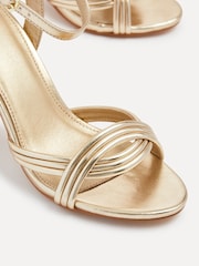 Linzi Gold Regina Block Heeled Sandals With Intertwined Front Straps - Image 5 of 5